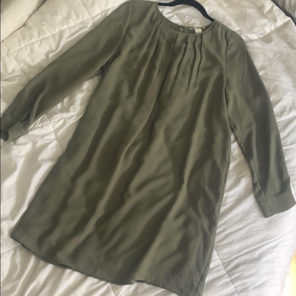 Olive Green Long Sleeve Dress